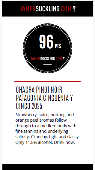Chacra Pinot Noir Patagonia Cincuenta Y Cinco 2025
